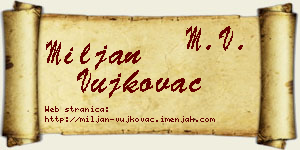 Miljan Vujkovac vizit kartica